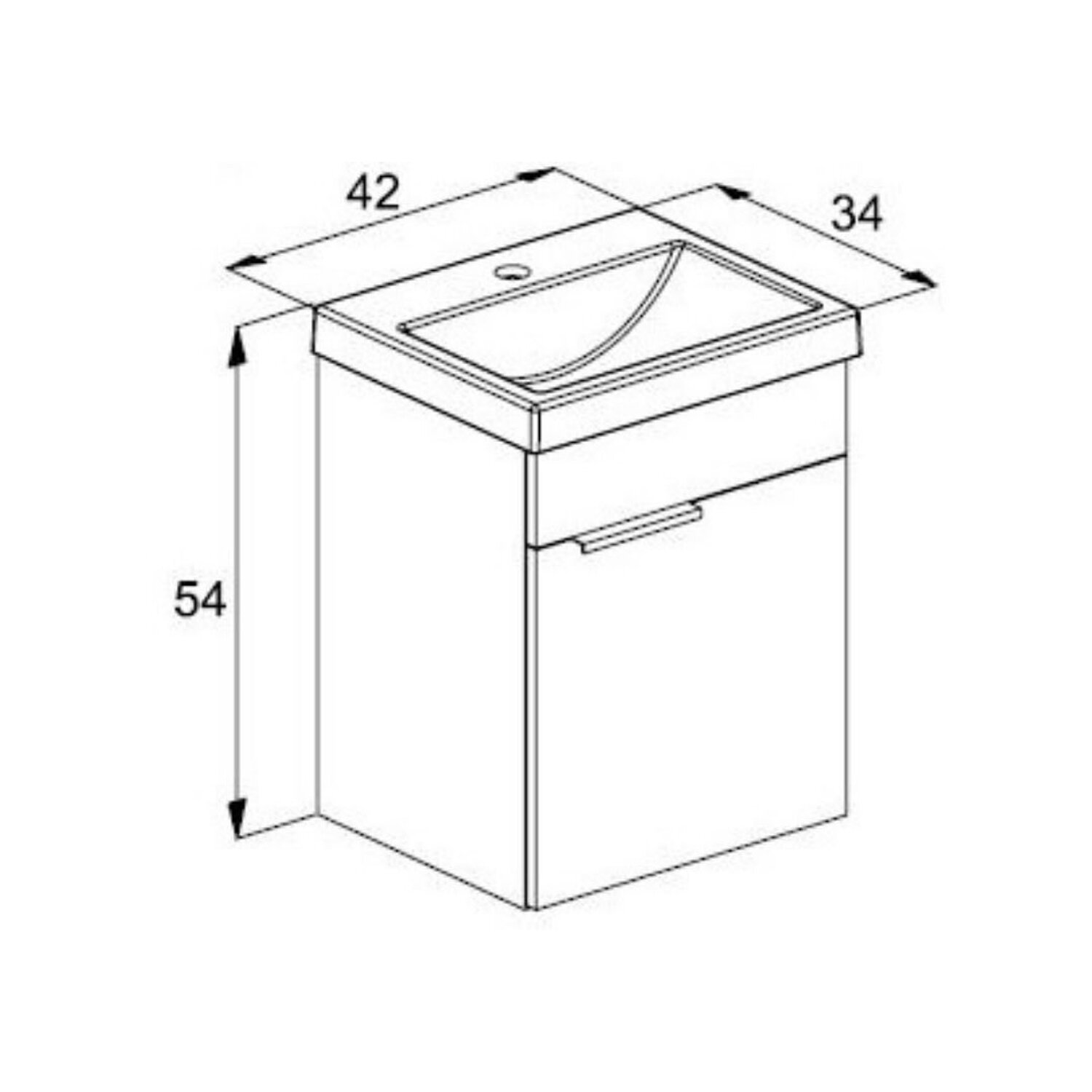 Gabinete Like com 1 Porta 410x340 com Lavatório Like - 2