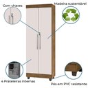 Ver imagem 3 de Armário Multiuso Com Chave 2 Portas Jequitibá/Off White