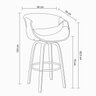 Kit 2 Banquetas para Cozinha Giratórias Base de Madeira com Apoio Nicole - 4
