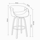 Ver imagem 4 de Kit 2 Banquetas para Cozinha Giratórias Base de Madeira com Apoio Nicole Preto