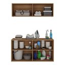 Ver imagem 2 de Conjunto Lavanderia Suspenso Multiuso Armário Aéreo e Balcão Mp5052 Rustic Rustic