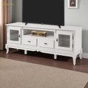 Ver imagem 1 de Rack para Tv com Pés Luis Xv 2 Gavetas 2 Portas e Nicho 60503 Linz Móveis - Laca Branco