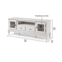 Ver imagem 4 de Rack para Tv com Pés Luis Xv 2 Gavetas 2 Portas e Nicho 60503 Linz Móveis - Laca Branco