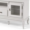 Ver imagem 3 de Rack para Tv com Pés Luis Xv 2 Gavetas 2 Portas e Nicho 60503 Linz Móveis - Laca Branco