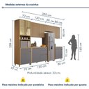 Ver imagem 4 de Cozinha Modulada 6 Peças com 3 Armários Aéreos Ripado 2 Balcões 1 Paneleiro 100% MDF Mista