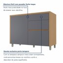 Ver mais imagens de Cozinha Modulada 6 Peças com 3 Armários Aéreos Ripado 2 Balcões 1 Paneleiro 100% MDF Mista