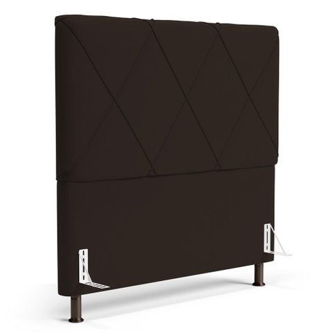 Cabeceira Cama Box Casal Queen Size Mel 160cm com Frame Sintético Marrom - Desk Design