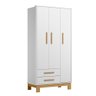 Guarda Roupa Roupeiro Infantil Qencanto Slim 4340 Qmovi Branco Acetinado - 3