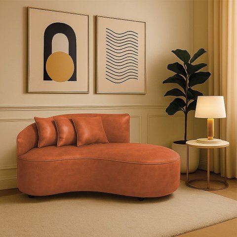 Sofá 2 Lugares Orgânico 140 Cm Morgan Sintético Pu D03 - D’Rossi
