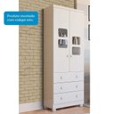 Ver imagem 7 de Guarda-Roupa Infantil 61cm 2 Portas 3 Gavetas com Janelas e Pés Mimo 100% MDF Espresso Móveis Branco/Brilho