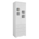 Ver imagem 2 de Guarda-Roupa Infantil 61cm 2 Portas 3 Gavetas com Janelas e Pés Mimo 100% MDF Espresso Móveis Branco/Brilho