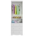 Ver imagem 3 de Guarda-Roupa Infantil 61cm 2 Portas 3 Gavetas com Janelas e Pés Mimo 100% MDF Espresso Móveis