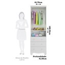 Ver imagem 4 de Guarda-Roupa Infantil 61cm 2 Portas 3 Gavetas com Janelas e Pés Mimo 100% MDF Espresso Móveis Branco/Brilho