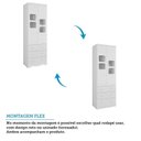 Ver imagem 6 de Guarda-Roupa Infantil 61cm 2 Portas 3 Gavetas com Janelas e Pés Mimo 100% MDF Espresso Móveis Branco/Brilho