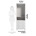 Ver imagem 3 de Guarda-Roupa Bebê 2 Portas 3 Gavetas com Janelas e Pés Mimo 100% MDF Espresso Móveis Branco