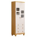 Ver imagem 2 de Guarda-Roupa Infantil 61cm 2 Portas 3 Gavetas com Janelas e Pés Mimo 100% MDF Espresso Móveis Branco/Brilho/Amêndoa