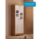 Ver imagem 7 de Guarda-Roupa Infantil 61cm 2 Portas 3 Gavetas com Janelas e Pés Mimo 100% MDF Espresso Móveis Branco/Brilho/Amêndoa