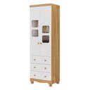 Ver imagem 2 de Guarda-Roupa Bebê 2 Portas 3 Gavetas com Janelas e Pés Mimo 100% MDF Espresso Móveis Amêndoa/Branco