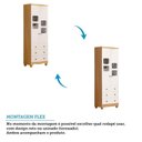 Ver imagem 6 de Guarda-Roupa Infantil 61cm 2 Portas 3 Gavetas com Janelas e Pés Mimo 100% MDF Espresso Móveis Branco/Brilho/Amêndoa
