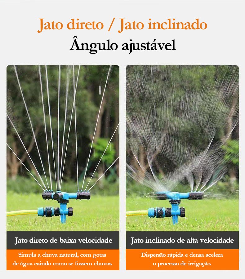 Kit 12 Irrigador Aspersor 360° Jatos Grama Jardins Horta - 3