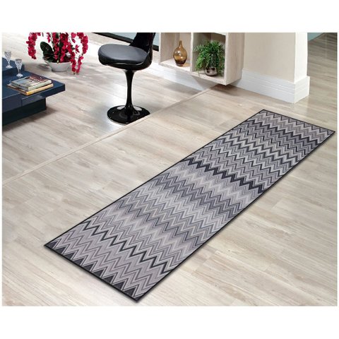 Tapete Passadeira 3D Antiderrapante Sala Cozinha 0,40x1,20 Zig Zag