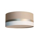 Ver imagem 1 de Luminária Plafon Cáqui Faixas Bronze Cúpula 30x15 Tom Luz