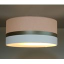 Ver imagem 2 de Luminária Plafon Cáqui Faixas Bronze Cúpula 30x15 Tom Luz
