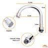 Tubo Bica Torneira Lavatório Arejador Fixo Inox Cromado - 3