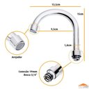 Ver imagem 3 de Tubo Bica Torneira Lavatório Arejador Fixo Inox Cromado