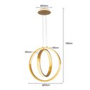 Ver imagem 6 de Lustre Pendente Nordecor Lian On 2199 Dourado Led Bivolt