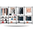 Ver imagem 1 de Guarda Roupa Closet Aramado Aberto Armário Modulado Roupeiro 3,70m - Preto