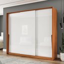 Ver imagem 1 de Guarda-roupa Casal Porto 3 Portas 4 Gavetas Freijó/branco - Politorno