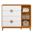 Ver imagem 3 de Cômoda Sapateira Ipê 1 Porta e 4 Gavetas Cinamomo/branco - Móveis Albatroz
