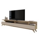 Ver imagem 2 de Rack para TV até 86 Polegadas MDF 217cm Pés em Madeira Maciça 2.2 com 3 Gavetas Vivare Wood
