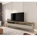 Ver imagem 1 de Rack para TV até 86 Polegadas MDF 217cm Pés em Madeira Maciça 2.2 com 3 Gavetas Vivare Wood