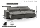 Ver imagem 3 de Sofá Retrátil e Reclinável 5 Lugares Veludo com Molas Supreme 280cm Marrom Castor