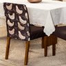 Kit de Capas de Cadeira Jantar Estampadas Ajustável com Elástico 06 Peças - Protetora Cozinha Malha  - 3