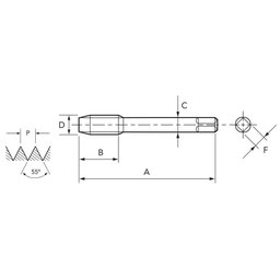 Macho para Máquina Hsse Bsw 5/8 X 11 Mt 295/3 - Din 2183 - Osg - 2
