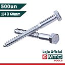 Ver imagem 4 de 500 Peças - Parafuso Sextavado 1/4 X 60mm Rosca Soberba
