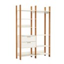 Ver imagem 2 de Guarda Roupa Closet Gavetas e Cabideiro Dalla Costa 100% Mdf Cor:off White com Freijó