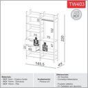 Ver imagem 3 de Guarda Roupa Closet Gavetas e Cabideiro Dalla Costa 100% Mdf Cor:off White com Freijó