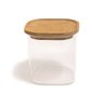Pote 800ml de Vidro Empilhável com Tampa de Bambu Quadrado - 4