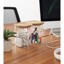 Ver imagem 3 de Pote 800ml de Vidro Empilhável com Tampa de Bambu Quadrado