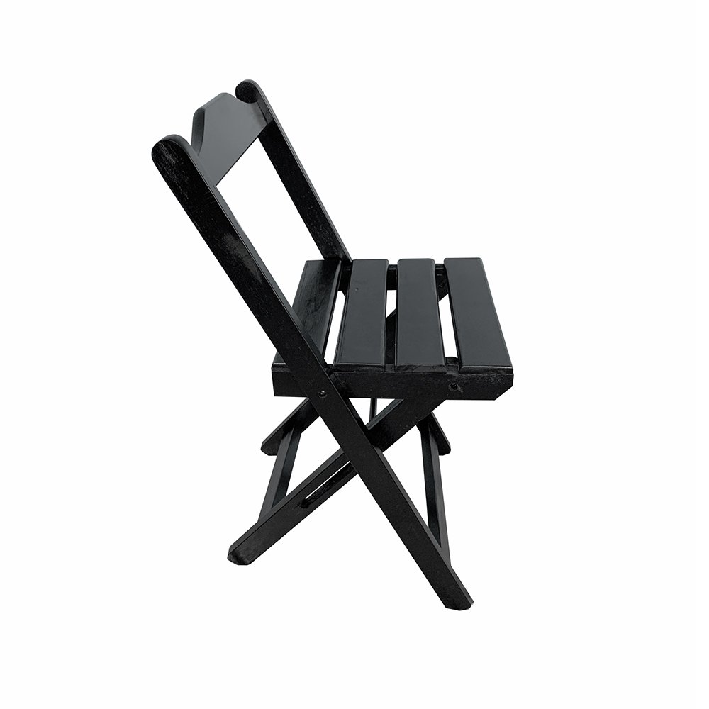 Kit 6 Cadeiras Dobráveis de Madeira Maciça Pretas - 3