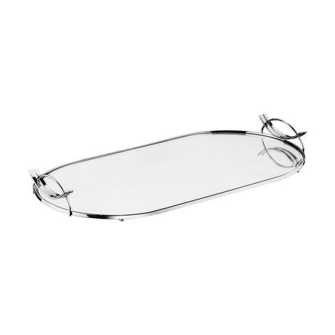 Bandeja Hara Naia Base Espelhada 37 X 21,5 X 5 Cm:cromado