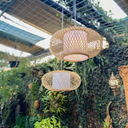 Ver imagem 5 de Lustre Luminária Pendente Circular Bambu Vazado Natural Rústico