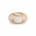 Ver mais imagens de Lustre Luminária Pendente Circular Bambu Vazado Natural Rústico