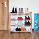 Ver imagem 5 de Sapateira de Bambu 24 Sapatos com 4 Prateleiras 12 Pares Organizador de Casa e Sapatos Ecologico em