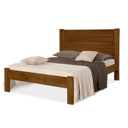 Cama Casal Lara Imbuia em Madeira Maciça Pinus - Atraente - 2