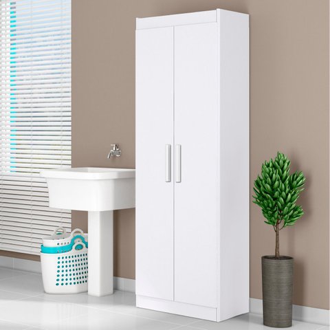 Armário Multiuso Lavanderia 60cm Lorandel Branco A15 - Mpozenato